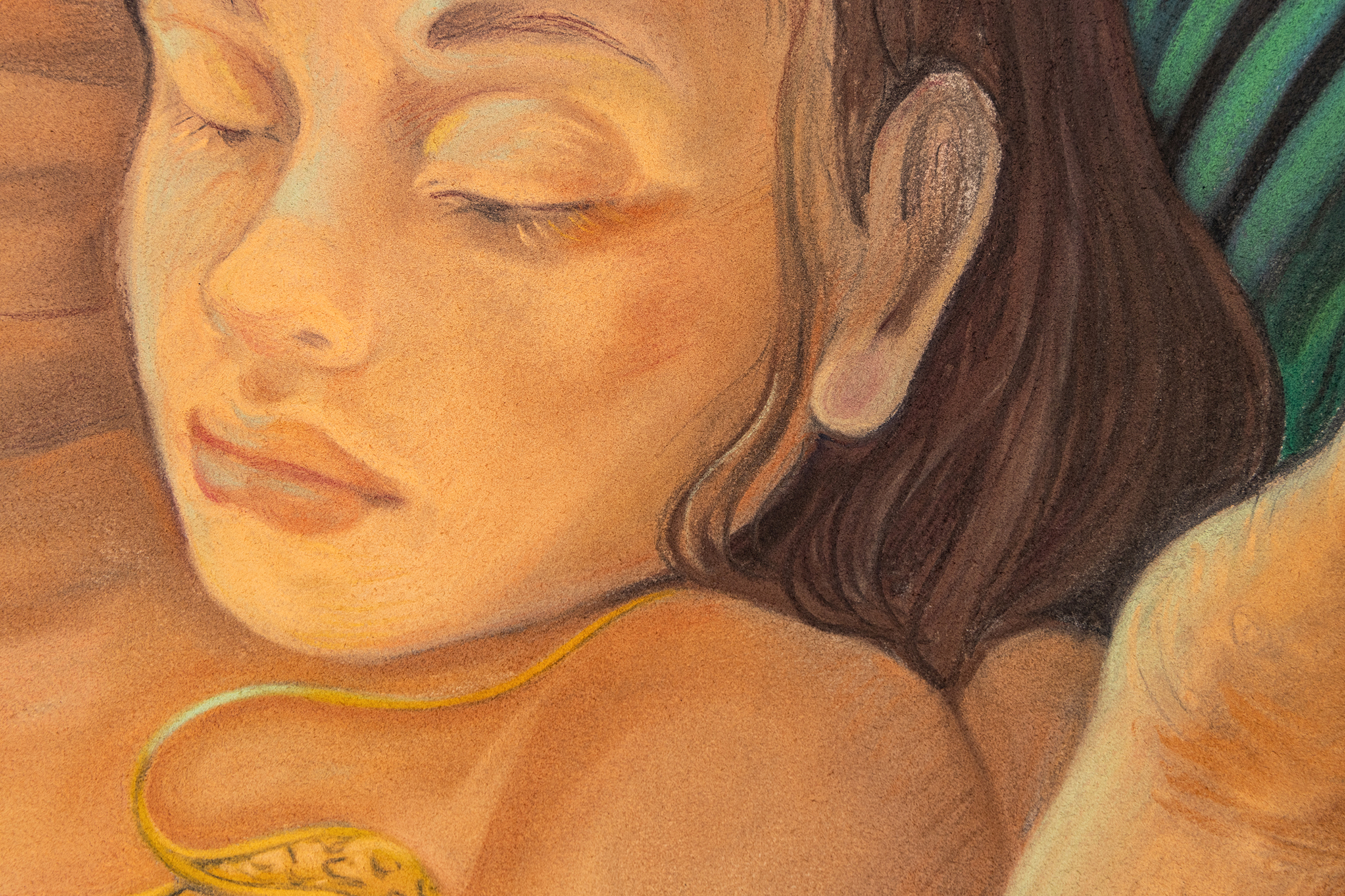 <span class='aN'>Alina Perez, </span><i>Caught Between Her and I</i> (detail)<br>charcoal and pastel on paper, 2021, 93 × 69.5″